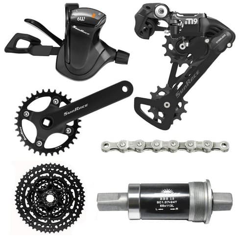 KIT TRANSM. M9 9V (ALV+CB.TR+CORR.+MOV+ENG.34T+CASS.11/50) SUN RACE