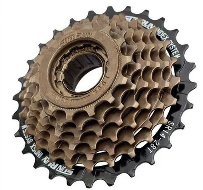 RODA LIVRE 7V INDEX 14/28 DOURADA ULTIMA PRETA SUNRUN