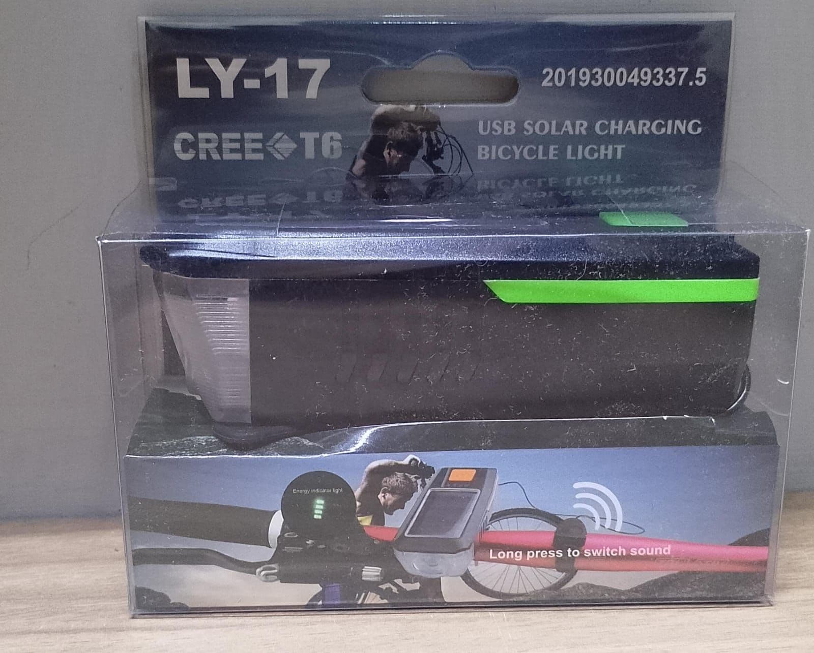 LANTERNA DIANT C/BUZI CL-17 VERD (USB/SOLAR)